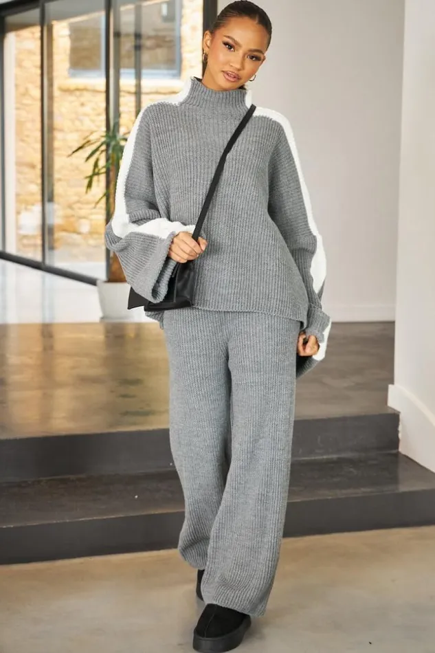 Women Ensemble 2 Pices Pull Pantalon En Maille Gris Blanc Grey Brentiny Paris Sweaters and Sweatshirts Women Ensemble 2 Pices Pull Pantalon En Maille Gris Blanc Grey Brentiny Paris Sweaters and Sweatshirts