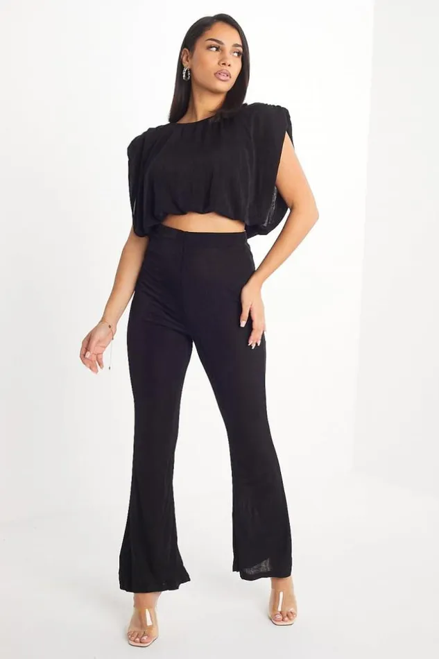 Women Ensemble 2 Pices Top Pantalon Noir Black Brentiny Paris Sets With Top Bottoms Women Ensemble 2 Pices Top Pantalon Noir Black Brentiny Paris Sets With Top Bottoms