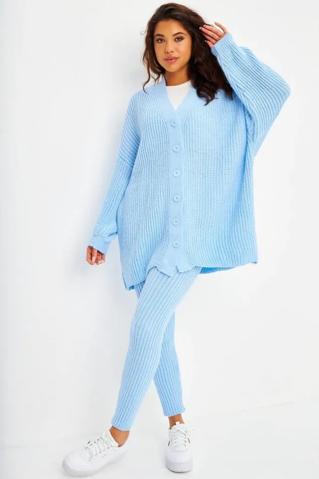 Women Ensemble Bleu Clair En Maille Gilet Pantalon Bleuclair Brentiny Paris Sets With Top Bottoms Women Ensemble Bleu Clair En Maille Gilet Pantalon Bleuclair Brentiny Paris Sets With Top Bottoms
