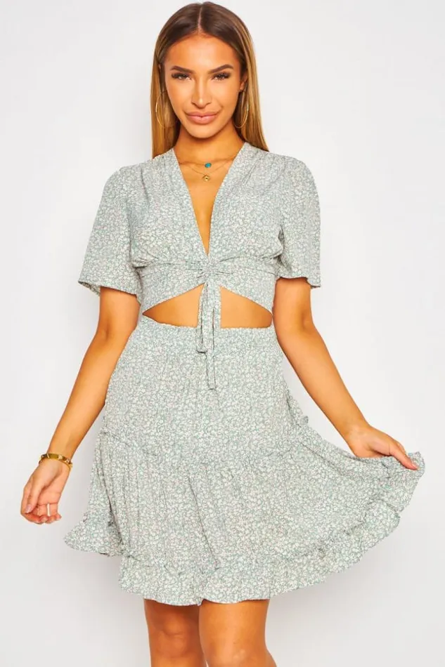 Women Ensemble Vert Fleurs Blanches Top Jupe Green Brentiny Paris Top And Tank Tops Women Ensemble Vert Fleurs Blanches Top Jupe Green Brentiny Paris Top And Tank Tops