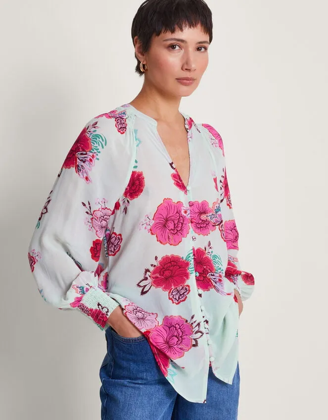 Women Esme Floral Blouse Green Monsoon Tops and Blouses