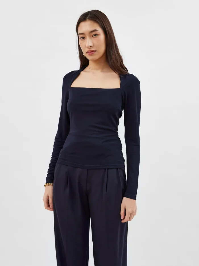 Women Esse Studios 8211 Odessa Square Top In French Navy The UNDONE Tops