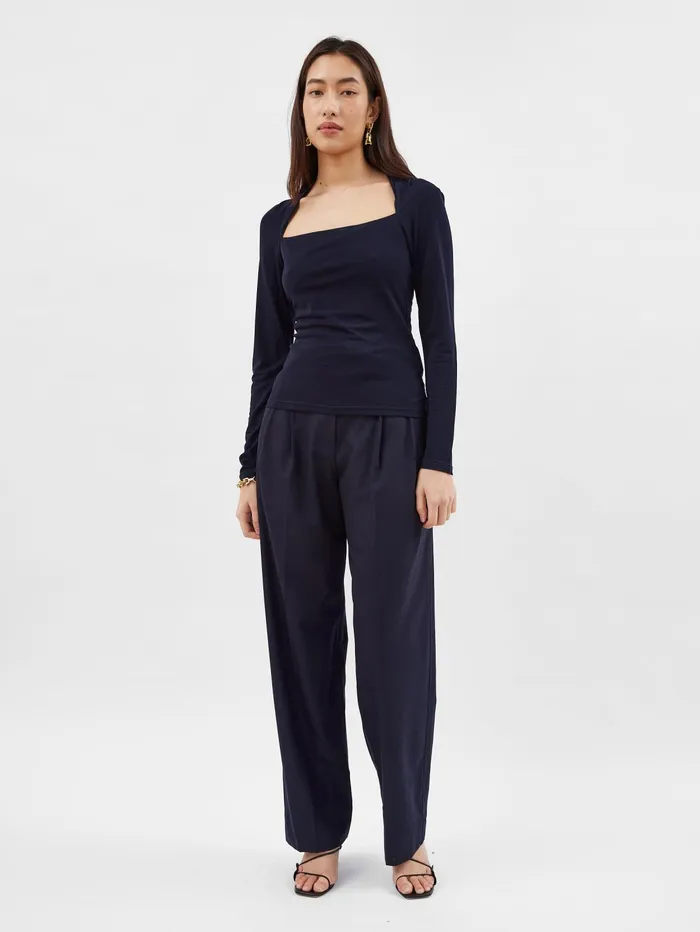 Women Esse Studios 8211 Odessa Square Top In French Navy The UNDONE Tops