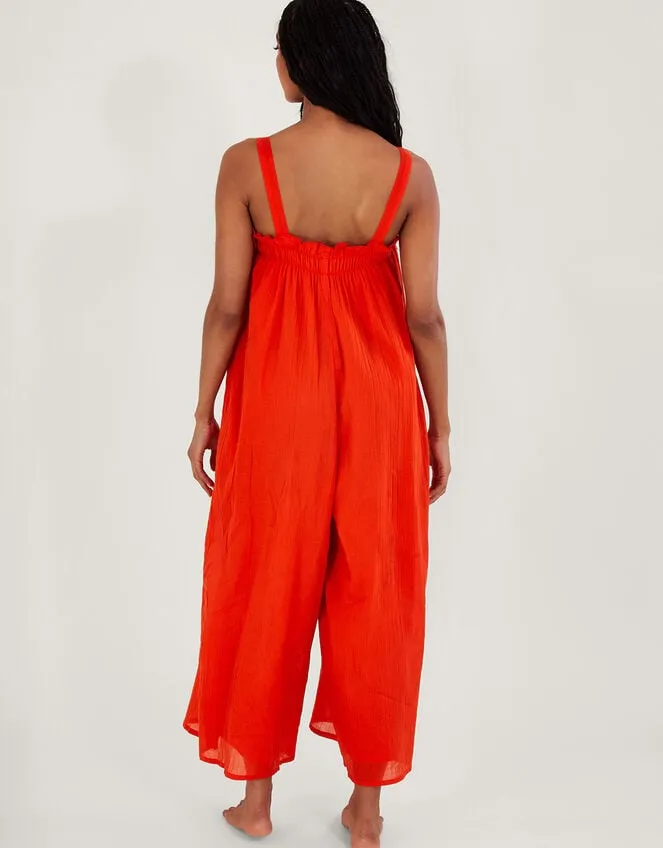Women Eve Plain Jumpsuit Orange Monsoon Beachwear and Swimwear