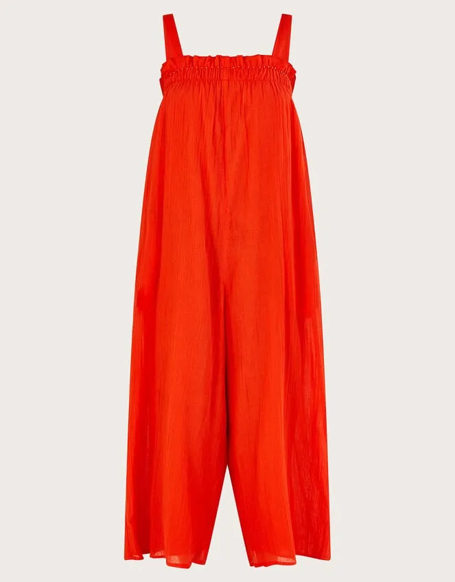 Women Eve Plain Jumpsuit Orange Monsoon Beachwear and Swimwear
