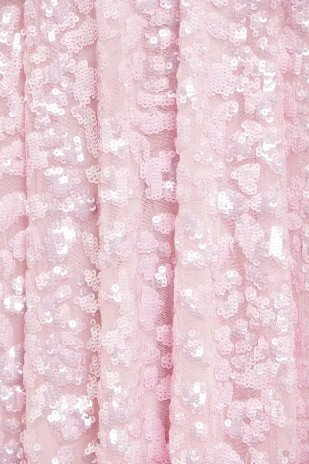 Women Evening Dresses Needle and Thread Sequin Rose Gloss Ankle Gown Pink