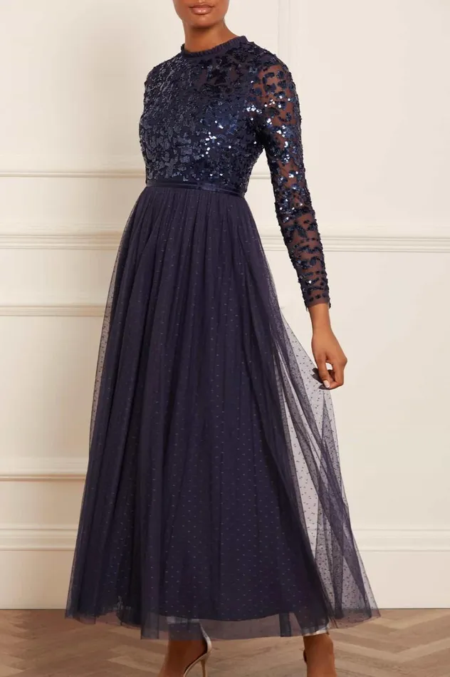 Women Evening Dresses Needle and Thread Tempest Bodice Ankle Gown Blue