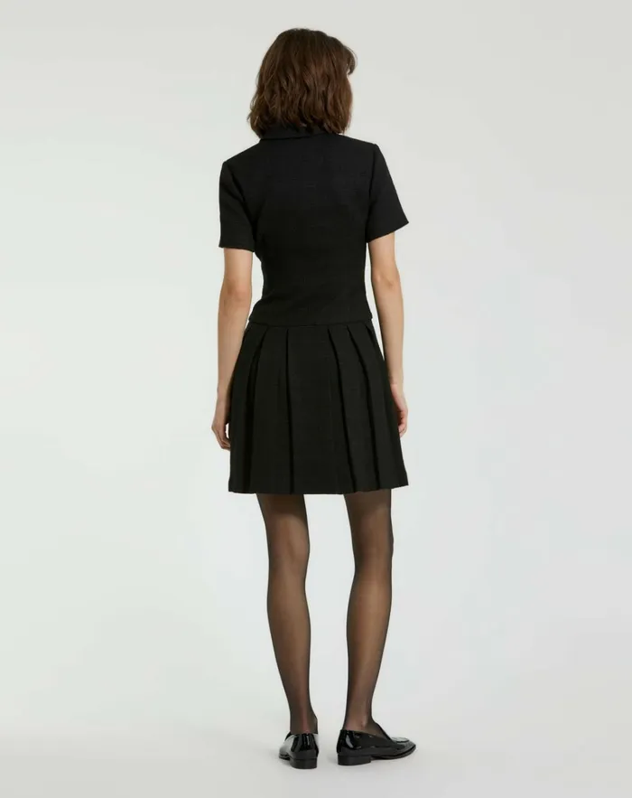 Women Every Day Dresses Mac Duggal Tweed Short Sleeve Blazer Mini Dress Black