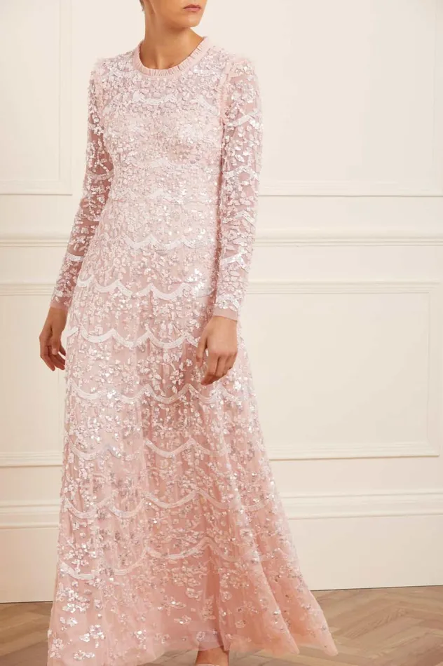 Women Exclusives Needle and Thread Alicia Scallop Gown Pink