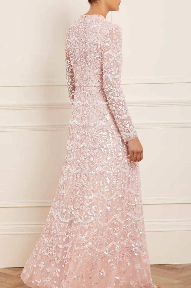 Women Exclusives Needle and Thread Alicia Scallop Gown Pink