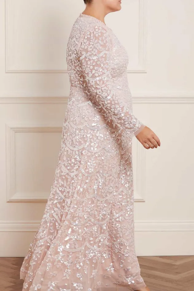 Women Exclusives Needle and Thread Alicia Scallop Gown Pink