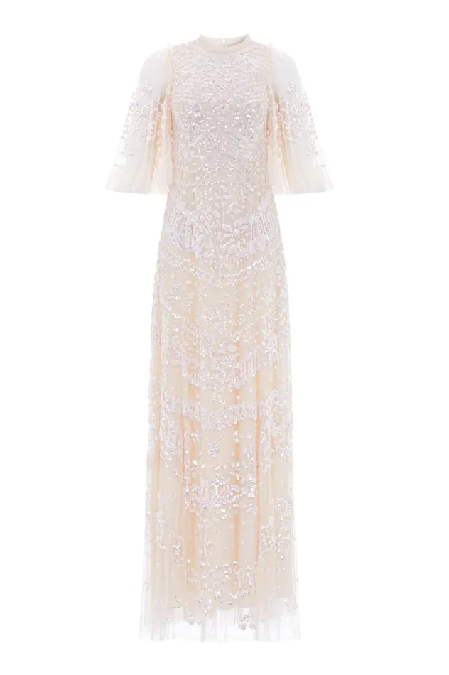 Women Exclusives Needle and Thread Anais Sequin Gown Champagne