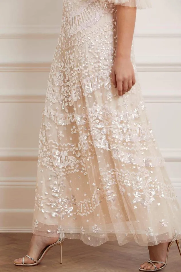 Women Exclusives Needle and Thread Anais Sequin Gown Champagne