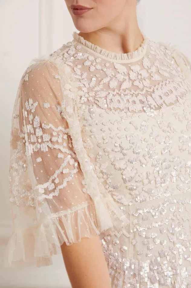 Women Exclusives Needle and Thread Anais Sequin Gown Champagne