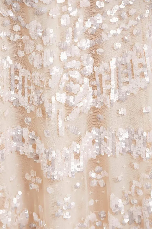 Women Exclusives Needle and Thread Anais Sequin Gown Champagne
