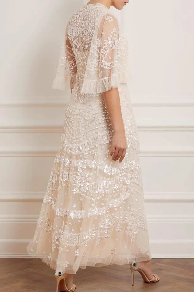 Women Exclusives Needle and Thread Anais Sequin Gown Champagne
