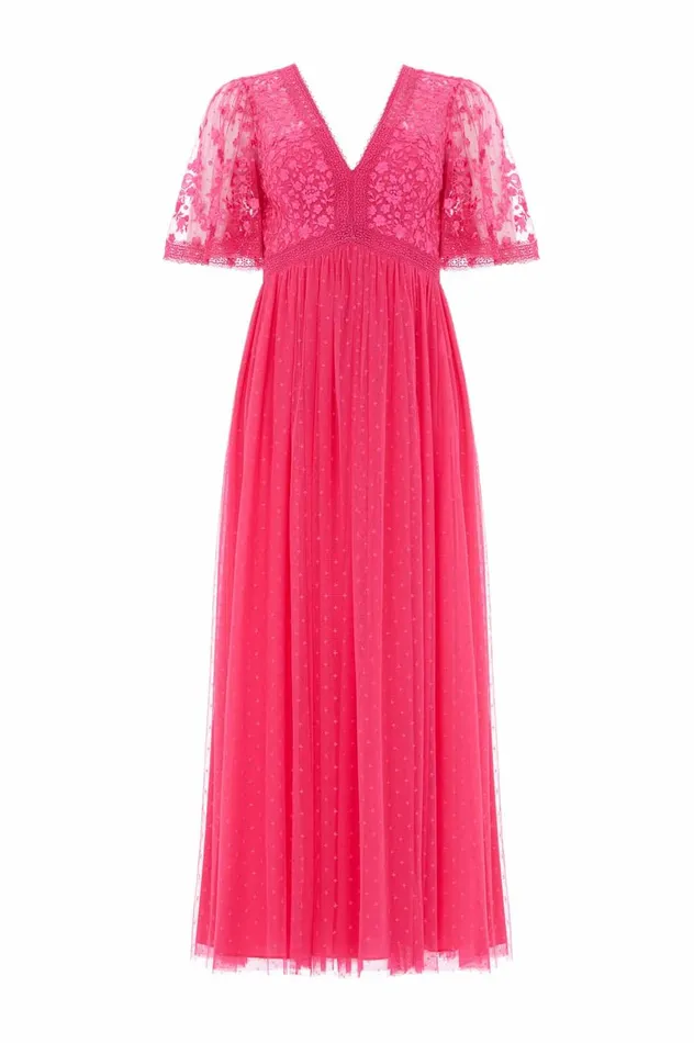 Women Exclusives Needle and Thread Celestia Ribbon Bodice Ankle Gown Pink Women Exclusives Needle and Thread Celestia Ribbon Bodice Ankle Gown Pink