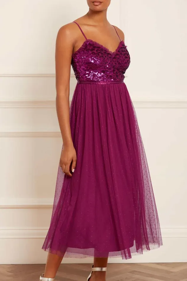 Women Exclusives Needle and Thread Tempest Bodice Cami Ballerina Dress Purple