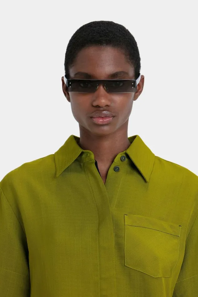 Women Eyewear Victoria Beckham Mini Visor Sunglasses In BlackGreen