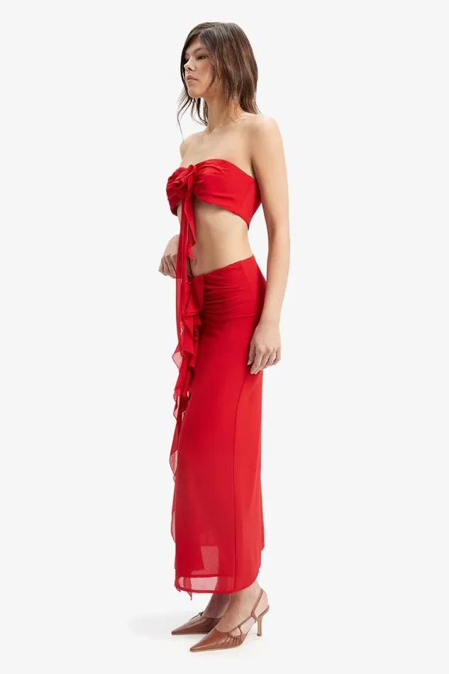 Women Fashion Tops Bardot Akasha Flower Top In Deep Red Deep Red Women Fashion Tops Bardot Akasha Flower Top In Deep Red Deep Red