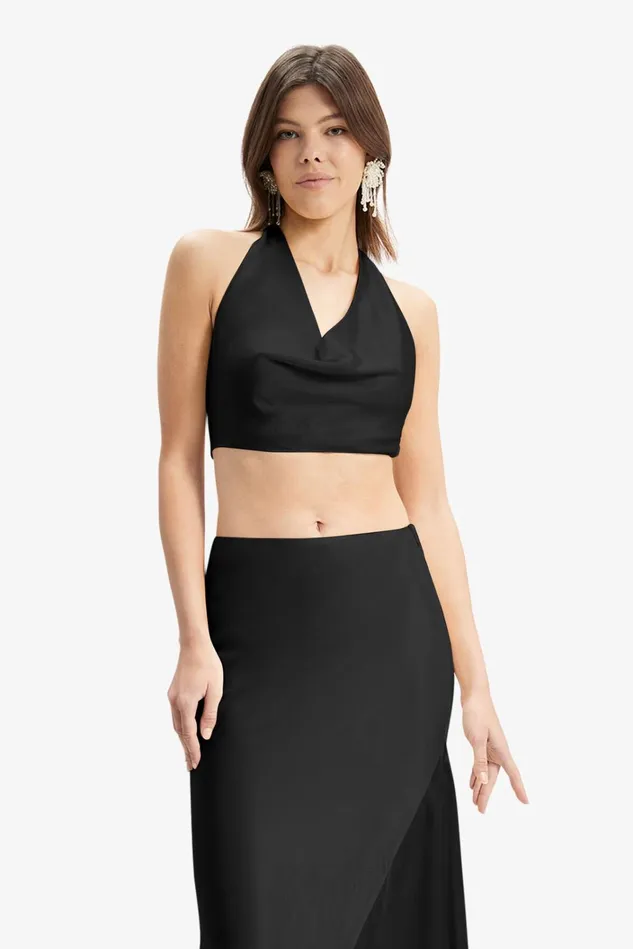 Women Fashion Tops Bardot Pepito Cowl Neck Top In Black Black