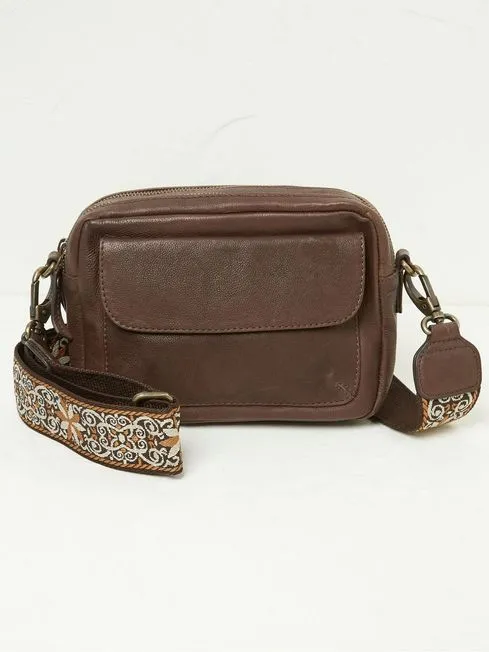 Women Fatface Bags and Wallets Brown The Oslo Camera Crossbody Bag