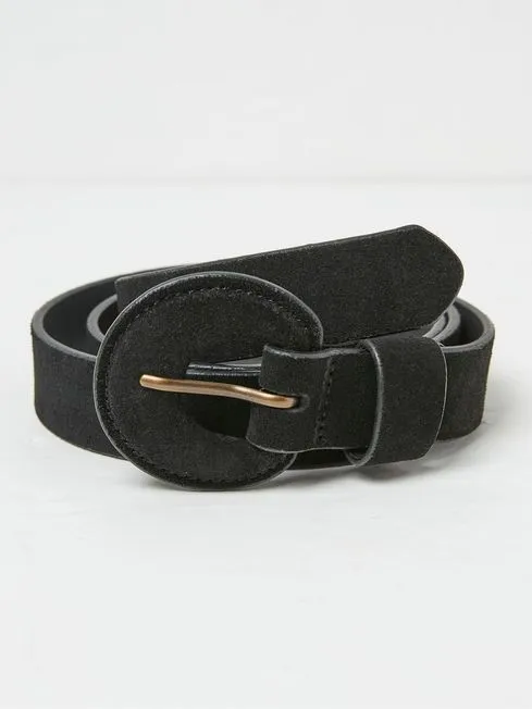 Women Fatface Belts Western Black Buckle Belt