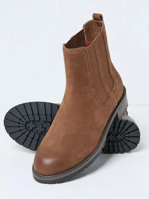 Women Fatface Boots Everly Brown Chelsea Boots
