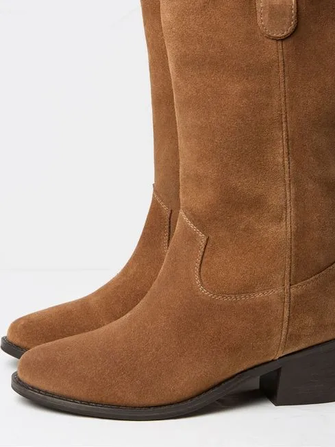 Women Fatface Boots Sierra Brown Western Boots