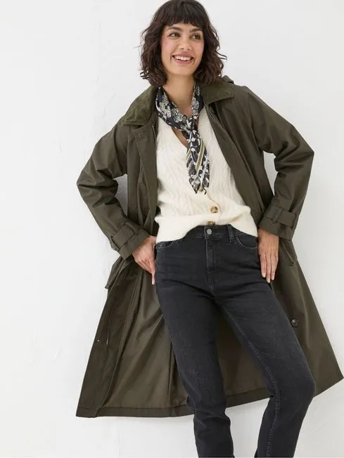 Women Fatface Coats and Jackets Audrey Green Trench Coat