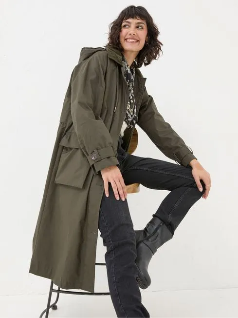 Women Fatface Coats and Jackets Audrey Green Trench Coat