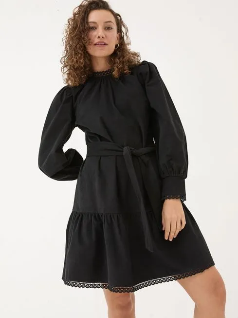 Women Fatface Dresses Black Adley Cord 100 Cotton Dress