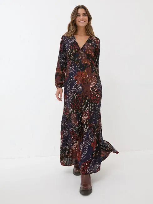 Women Fatface Dresses BlackWhite Noelle Animal Print Maxi Dress