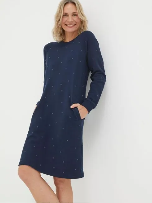Women Fatface Dresses Blue Georgia Sweat Dress