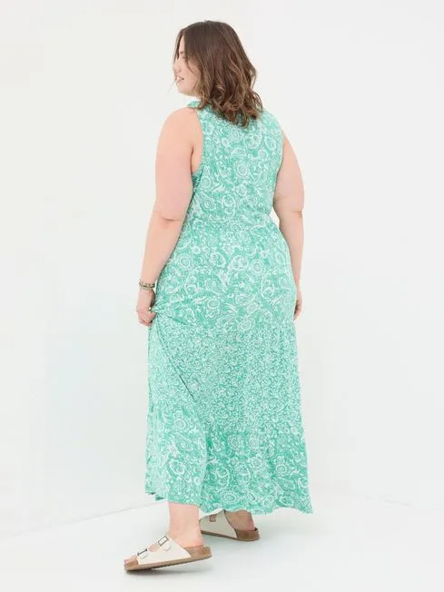 Women Fatface Dresses Maya Blue Paisley Jersey Maxi Dress