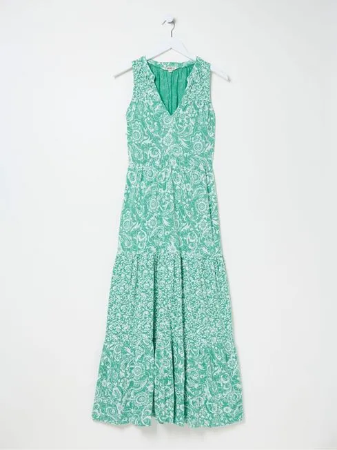 Women Fatface Dresses Maya Blue Paisley Jersey Maxi Dress