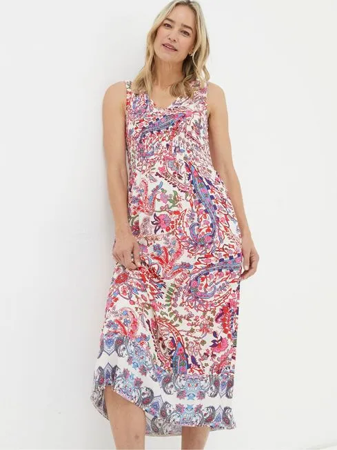 Women Fatface Dresses Multi Bright Paisley Midi Dress