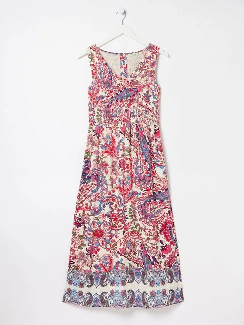 Women Fatface Dresses Multi Bright Paisley Midi Dress Women Fatface Dresses Multi Bright Paisley Midi Dress