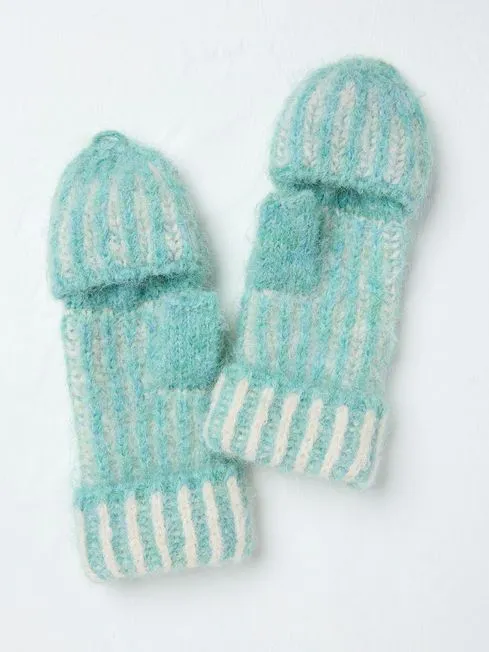 Women Fatface Gloves Green Haze Plaited Overflap Gloves Women Fatface Gloves Green Haze Plaited Overflap Gloves