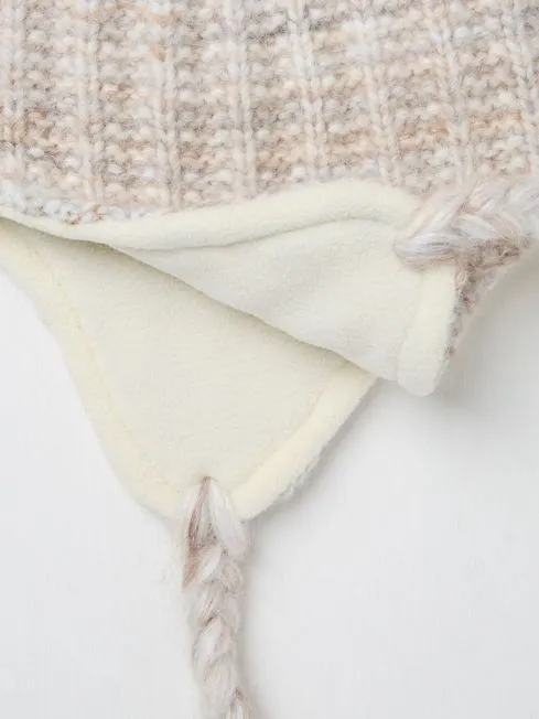 Women Fatface Hats Ivory Textured Trapper Bobble Hat Women Fatface Hats Ivory Textured Trapper Bobble Hat