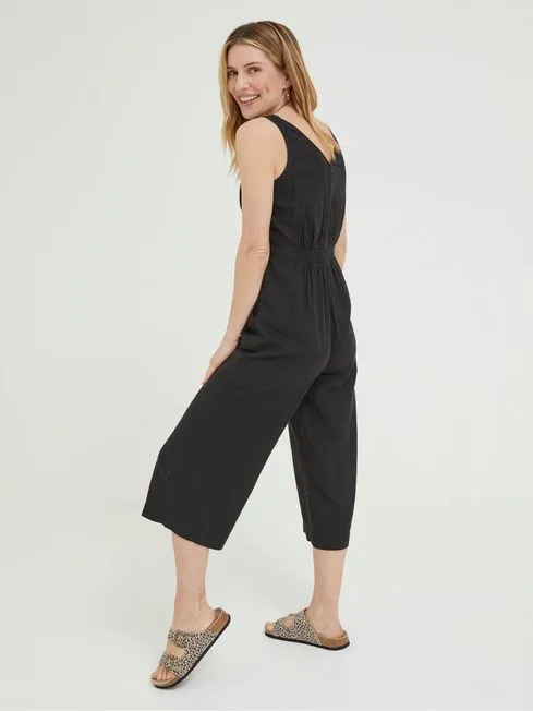Women Fatface Jumpsuits and Playsuits Black Linen Blend Aderyn Jumpsuit Women Fatface Jumpsuits and Playsuits Black Linen Blend Aderyn Jumpsuit