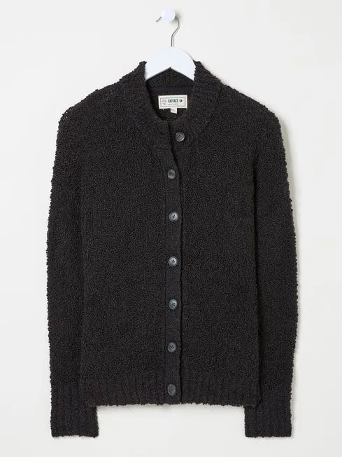 Women Fatface Knitwear Black Bea Boucle Cardigan Women Fatface Knitwear Black Bea Boucle Cardigan