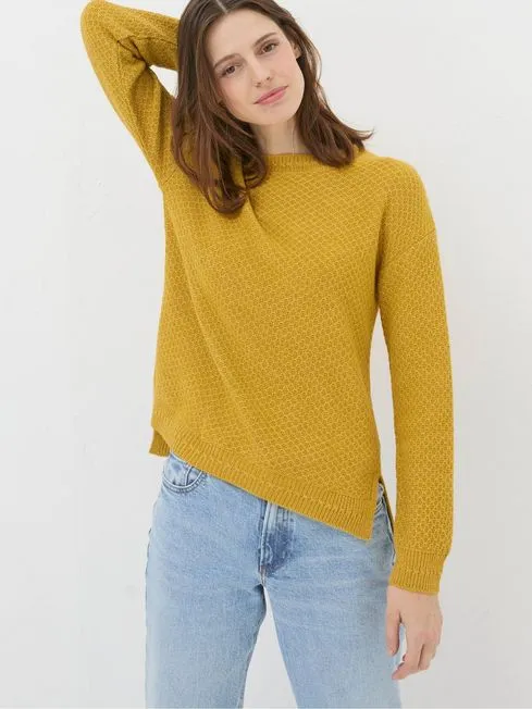 Women Fatface Knitwear Ellie Yellow Jumper