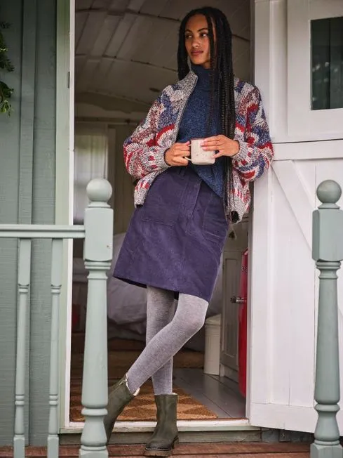 Women Fatface Knitwear Multi Erin Knitted Zip Through Cardigan Women Fatface Knitwear Multi Erin Knitted Zip Through Cardigan