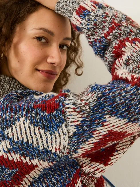 Women Fatface Knitwear Multi Erin Knitted Zip Through Cardigan Women Fatface Knitwear Multi Erin Knitted Zip Through Cardigan
