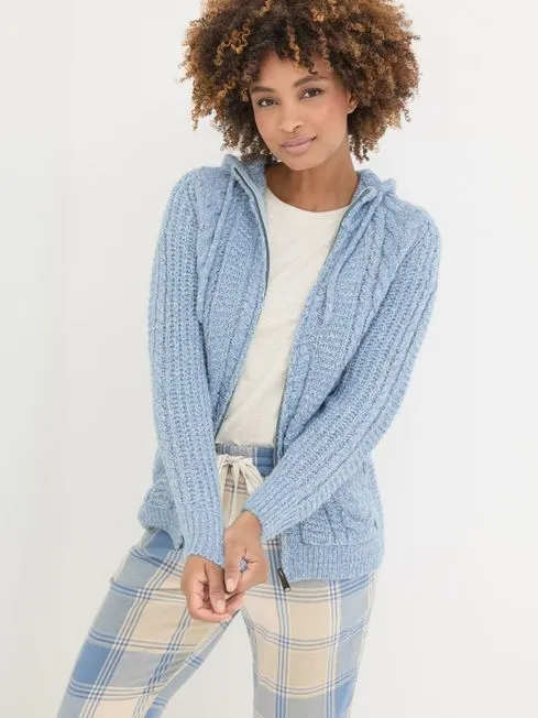 Women Fatface Loungewear Alicia Blue Hoodie