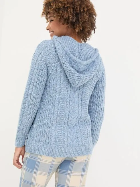 Women Fatface Loungewear Alicia Blue Hoodie