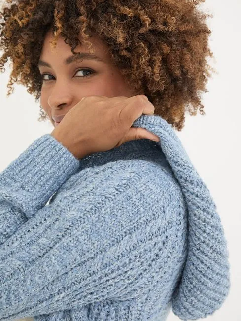 Women Fatface Loungewear Alicia Blue Hoodie