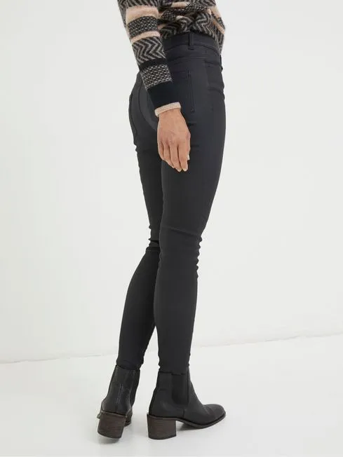 Women Fatface Pants and Leggings Black Five Pocket Coated Leggings Women Fatface Pants and Leggings Black Five Pocket Coated Leggings