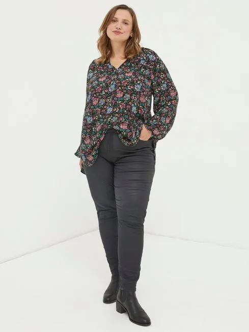 Women Fatface Pants and Leggings Black Five Pocket Coated Leggings Women Fatface Pants and Leggings Black Five Pocket Coated Leggings